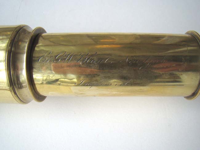 A Single Draw Mariner's Telescope with fancy ropework barrel by E & G.W. Blunt of New York circa 1824-1830. — image 4